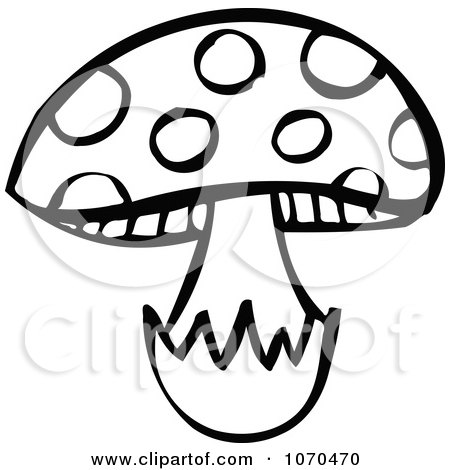 450x470 Clipart Black And White Mushroom