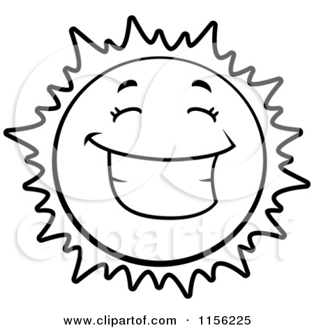 450x470 Happy Sun Black And White Clipart