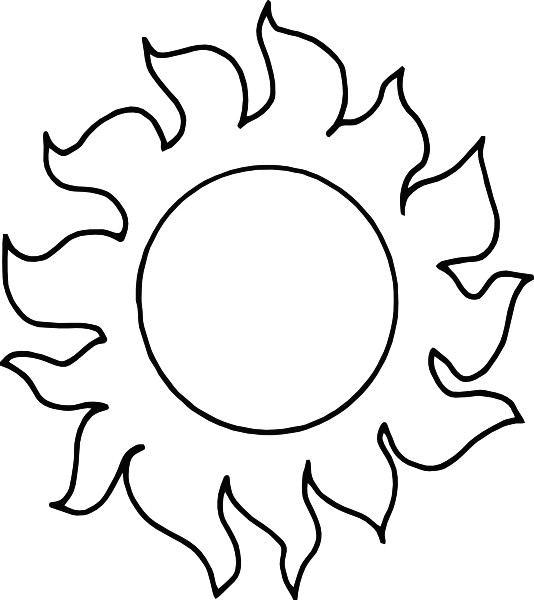 534x600 Sun Clip Art Black And White Alihkan.us