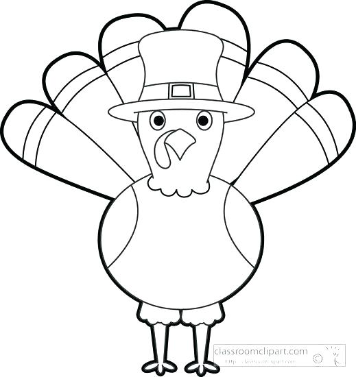 519x550 Turkey Outline Coloring Page Thanksgiving Turkey Cartoon Black