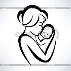 236x236 Mom Holding Baby Drawing