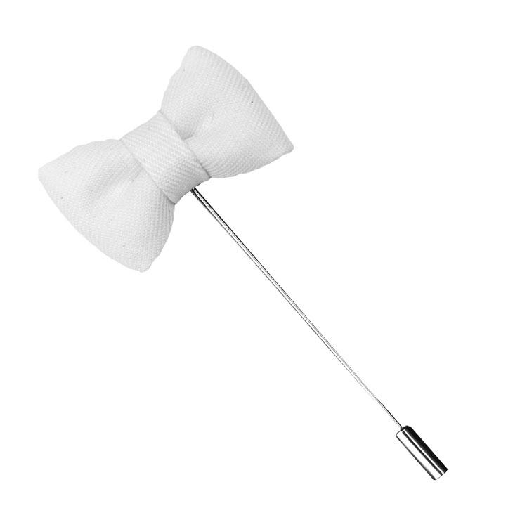 750x750 White Twill Bow Tie Lapel Pin By The Accessorized Man
