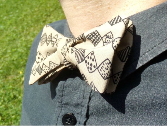 570x428 Cream And Black Bow Tie Ethnic Tribal Summer Boetie Drawing