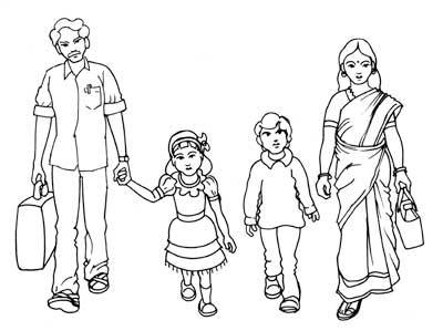 400x299 Collection Of Nuclear Family Drawing High Quality, Free