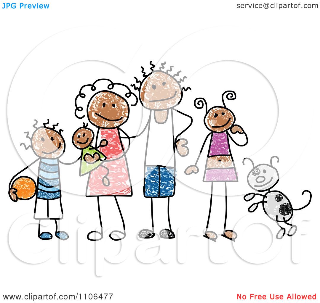 1080x1024 Clipart Stick Drawing Of A Happy Black Family With Their Dog