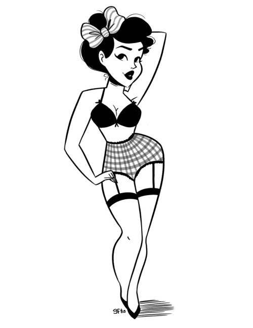 500x647 Drawing Illustration Art Black And White Artist Pin Up Illustrator