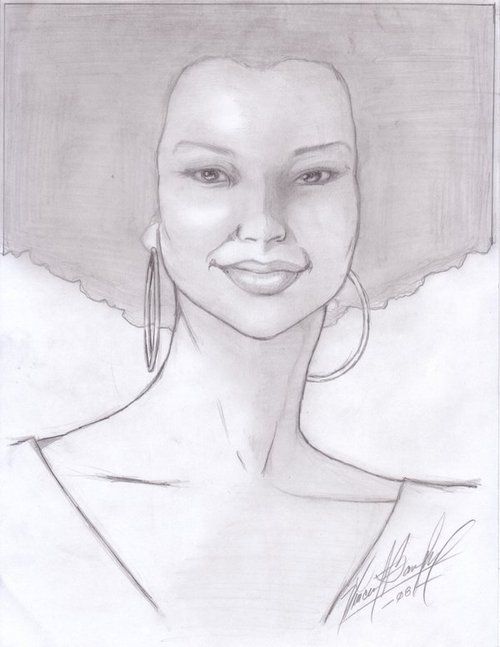 500x647 Portrait Of An Afro By ~nosebleed33 Black Girl Illustration
