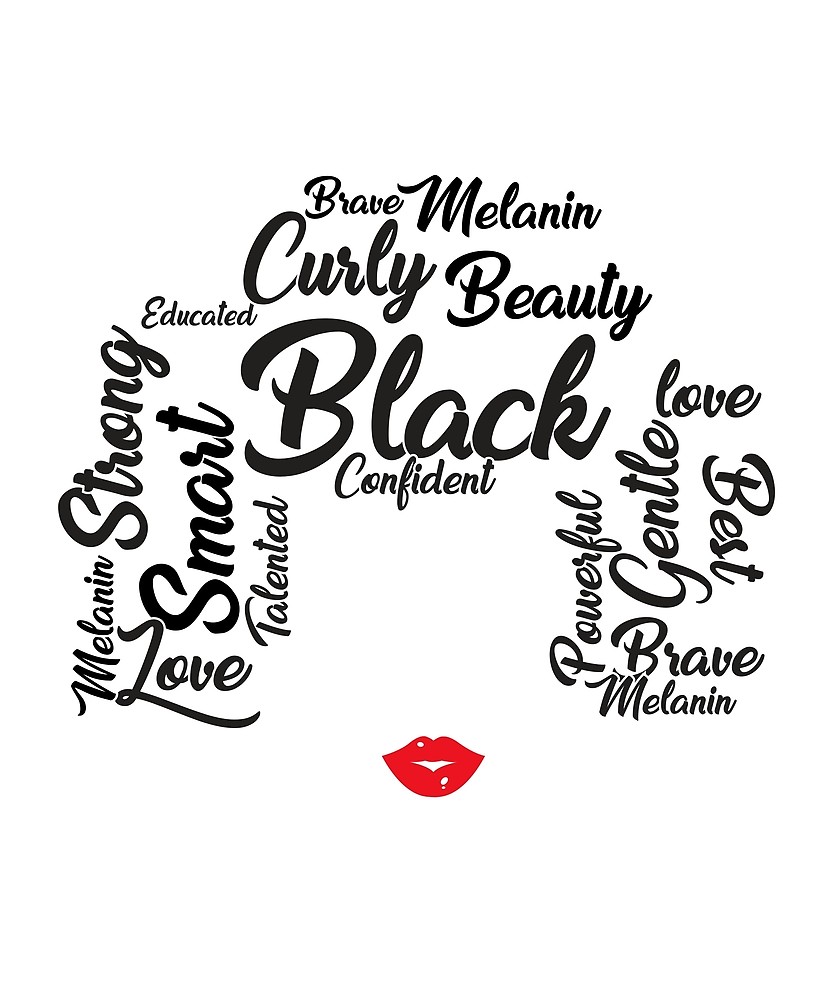 833x1000 Afro Word Art Natural Hair T Shirt For Black Women By Bucksworthy