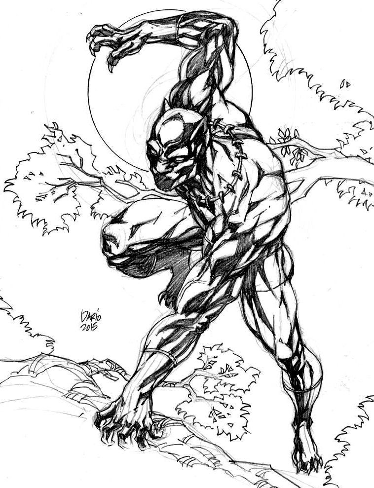 758x989 Black Panther Drawing (Black Amp White Art) Nubian Skin