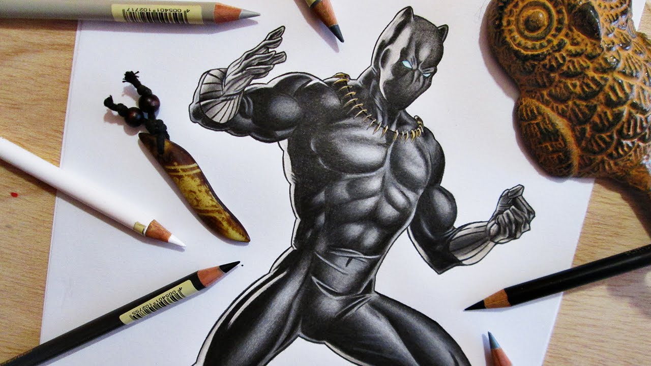 1280x720 Speed Drawing Black Panther Marvel Comics
