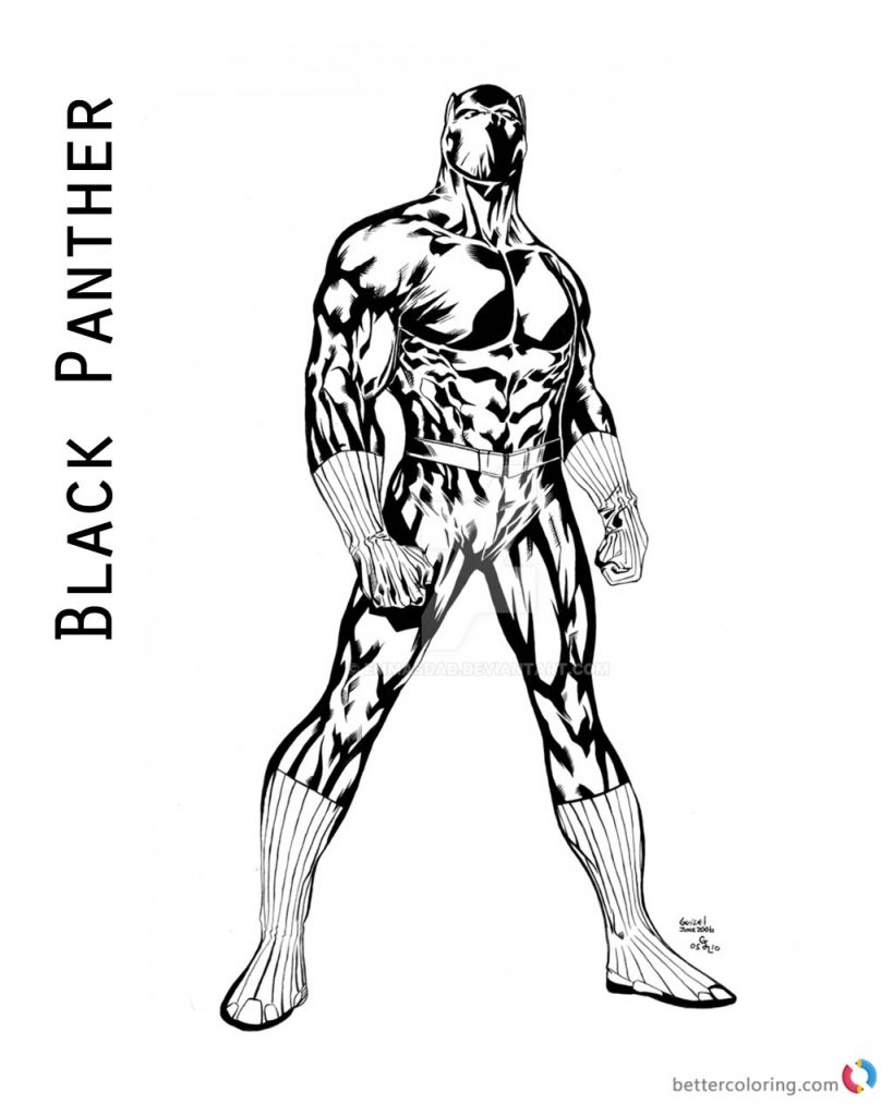 819x1024 Black Panther Coloring Sheet