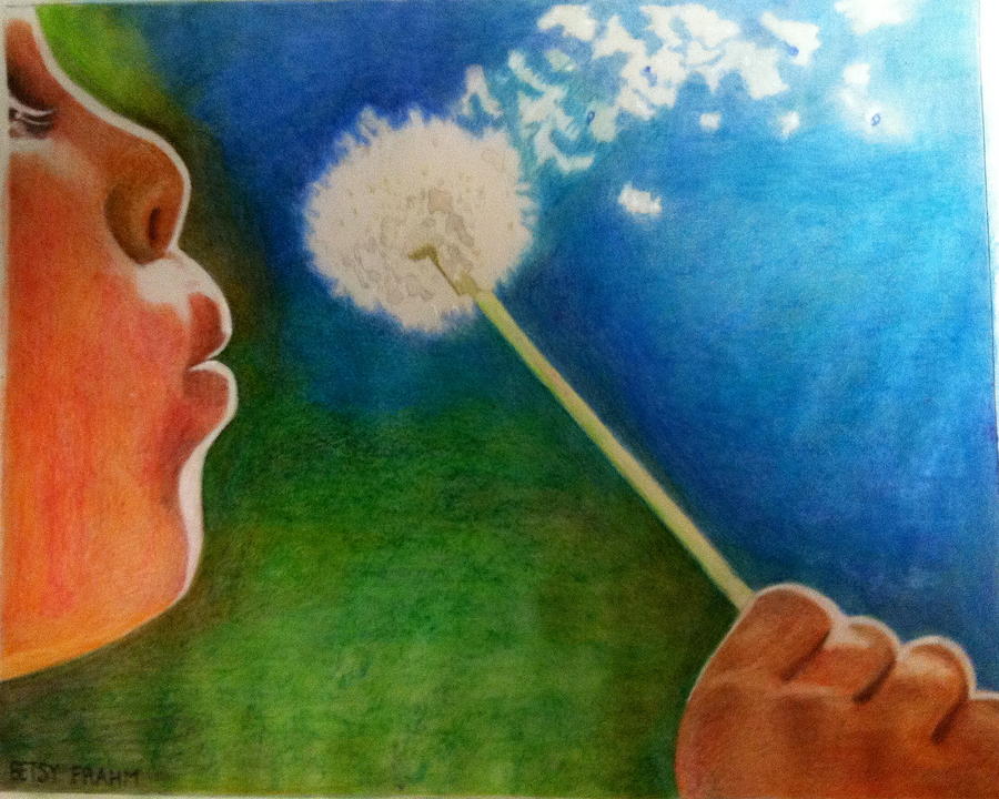 900x720 Make A Wish And Blow Drawing By Betsy Frahm