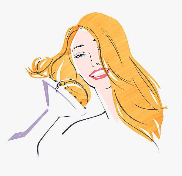 600x581 Use A Hair Dryer To Blow Hair, Cartoon Hand Drawing, Decorate