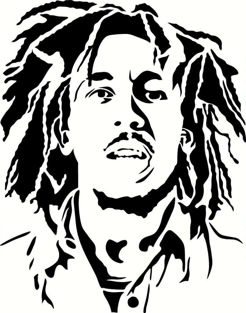 805x1024 Bob Marley Drawing Outline