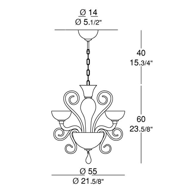 650x650 Leucos Chandelier Gallery Bolero L3