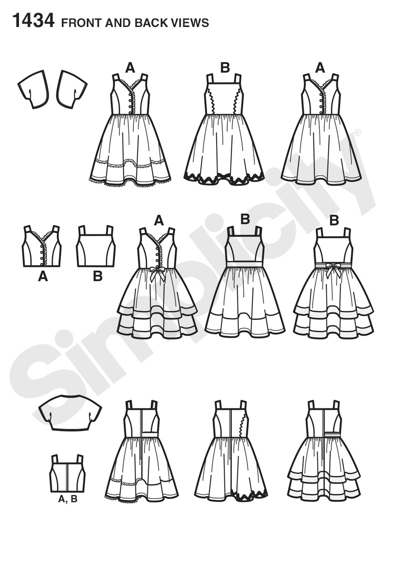 795x1142 Simplicity 1434 Child's Project Runway Dress And Bolero