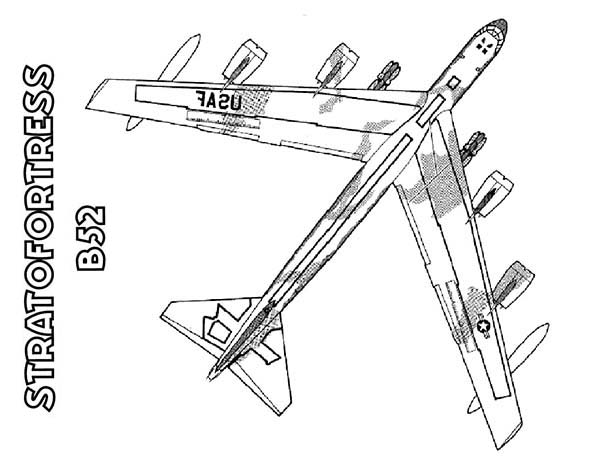 600x464 Boeing Bomber B 52 Stratofortress Airplane Coloring Page