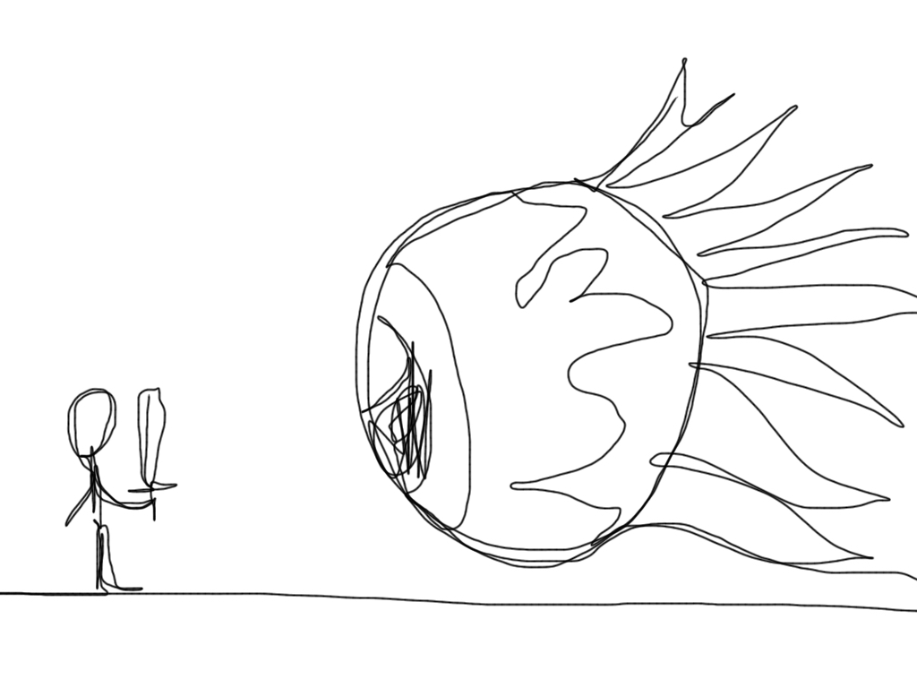 1024x768 Terraria Line Drawing (Eye Of Chuthulu Boss) By Pikakid101