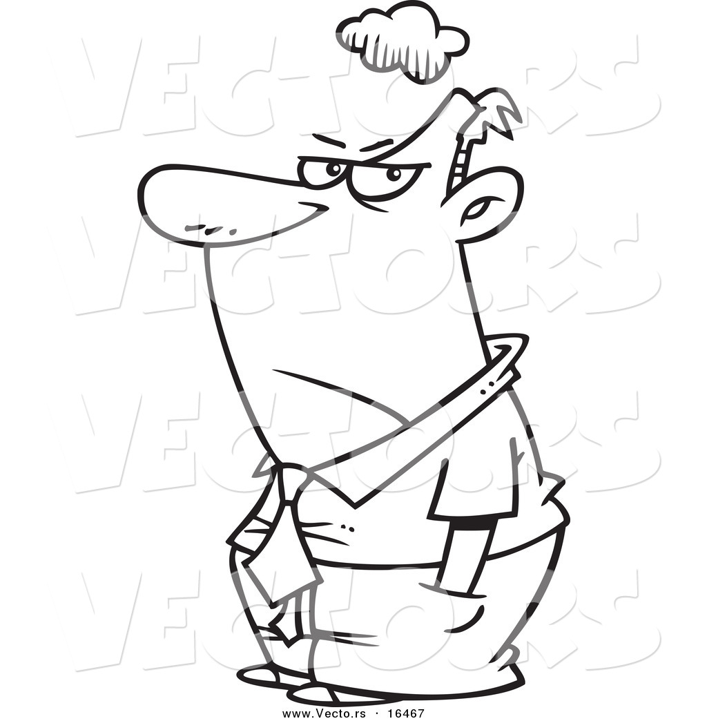 1024x1044 Vector Of A Cartoon Gloomy Boss