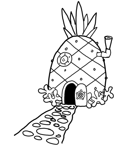 450x486 Finished Drawing Of A Pineapple House In Bikini Bottom