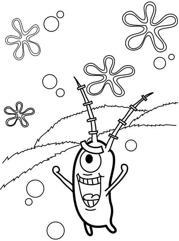 600x810 Plankton In Bikini Bottom Coloring Page