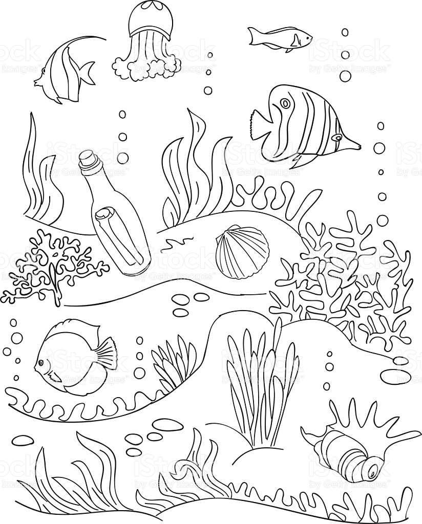 824x1024 Collection Of Bottom Of The Sea Drawing High Quality, Free