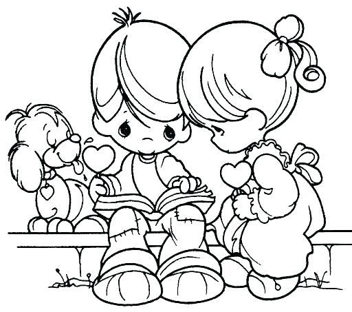 512x453 Precious Moments Valentine Coloring Pages