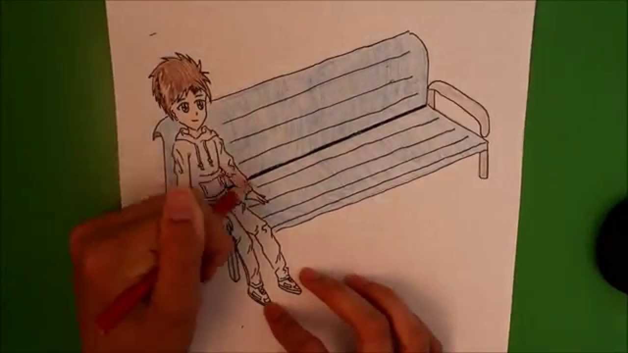 1280x720 How I Draw A Boy Sitting On A Bench