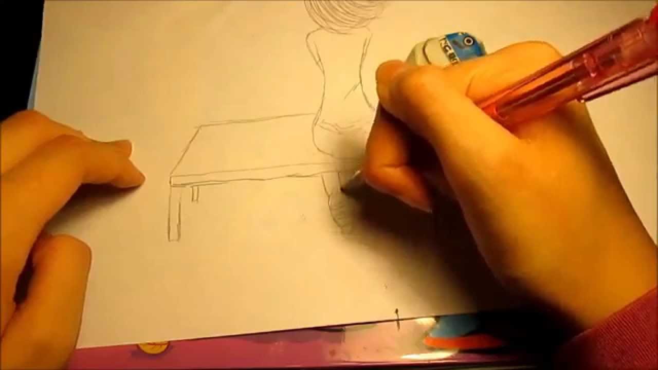 1280x720 How I Draw A Girl Sitting On A Bench