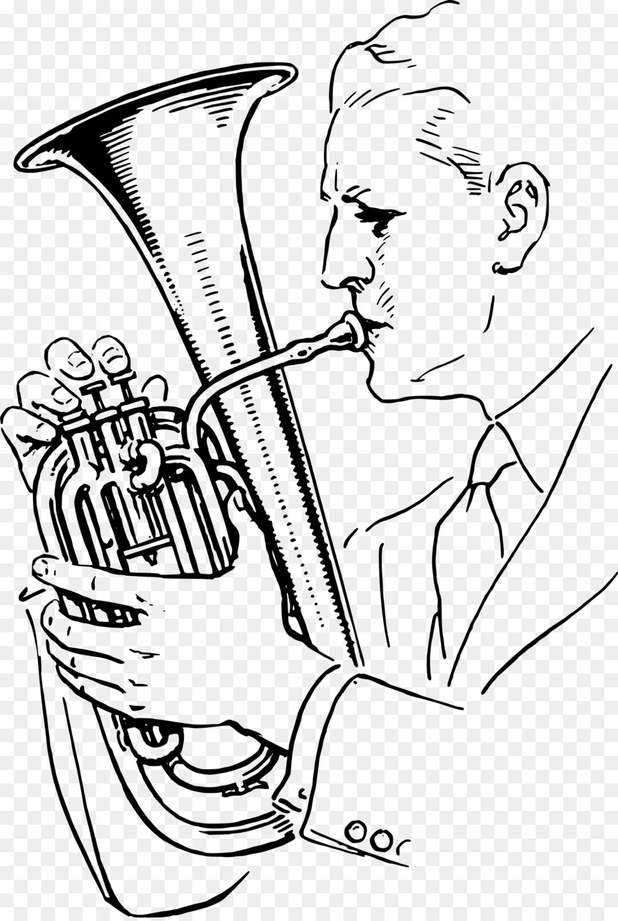 900x1340 Musical Instruments Drawing Line Art Trumpet