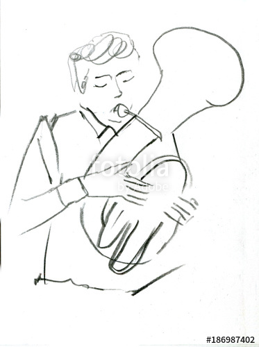 373x500 Sketch Of The Copper Brass Orchestra Band Musical Instrument