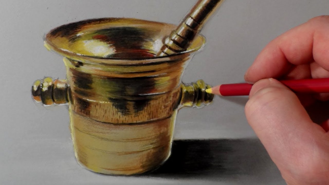 1280x720 How I Draw A Brass Mortar, Time Lapse By Vamos