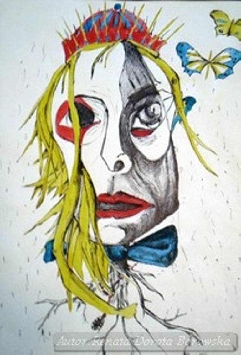 770x1132 Saatchi Art Butterfly Queen Drawing By Renata Brilliant