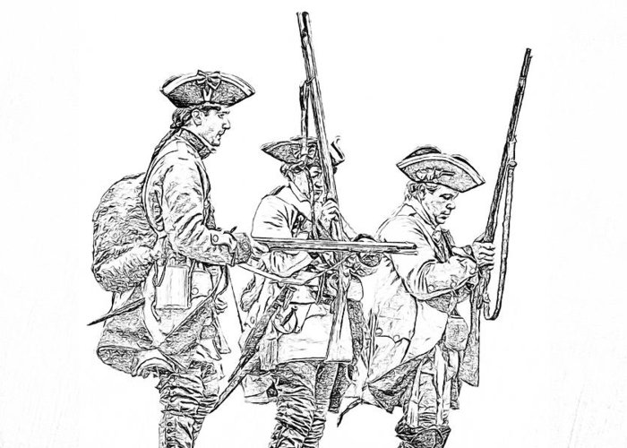 700x500 French And Indian War British Soldiers Sketch Greeting Card