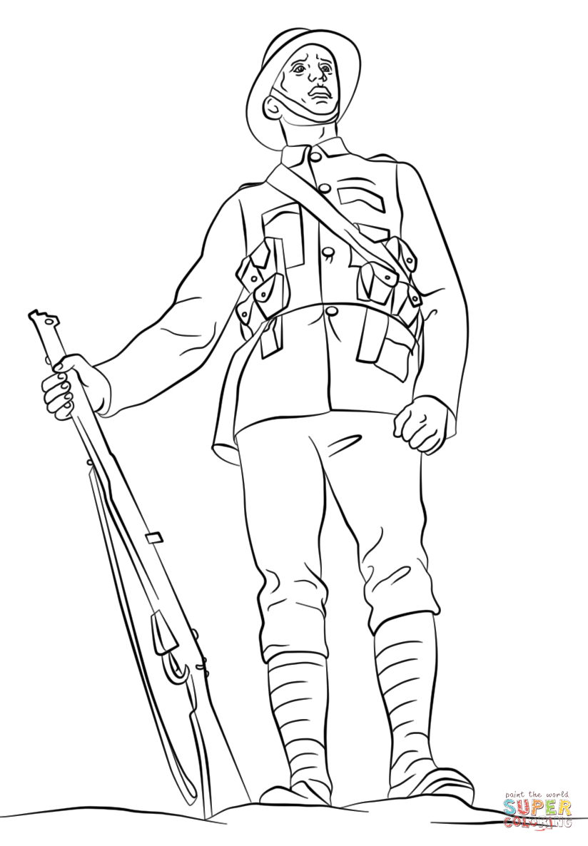 824x1186 How To Draw Army Soldiers Wwi British Soldier Coloring Page Free
