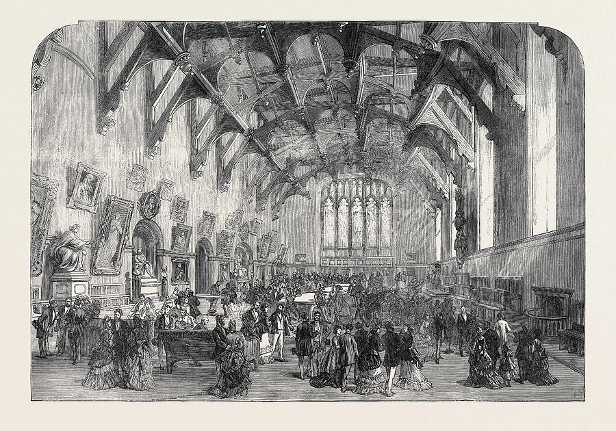 900x630 The British Association At Edinburgh The Great Hall Drawing By
