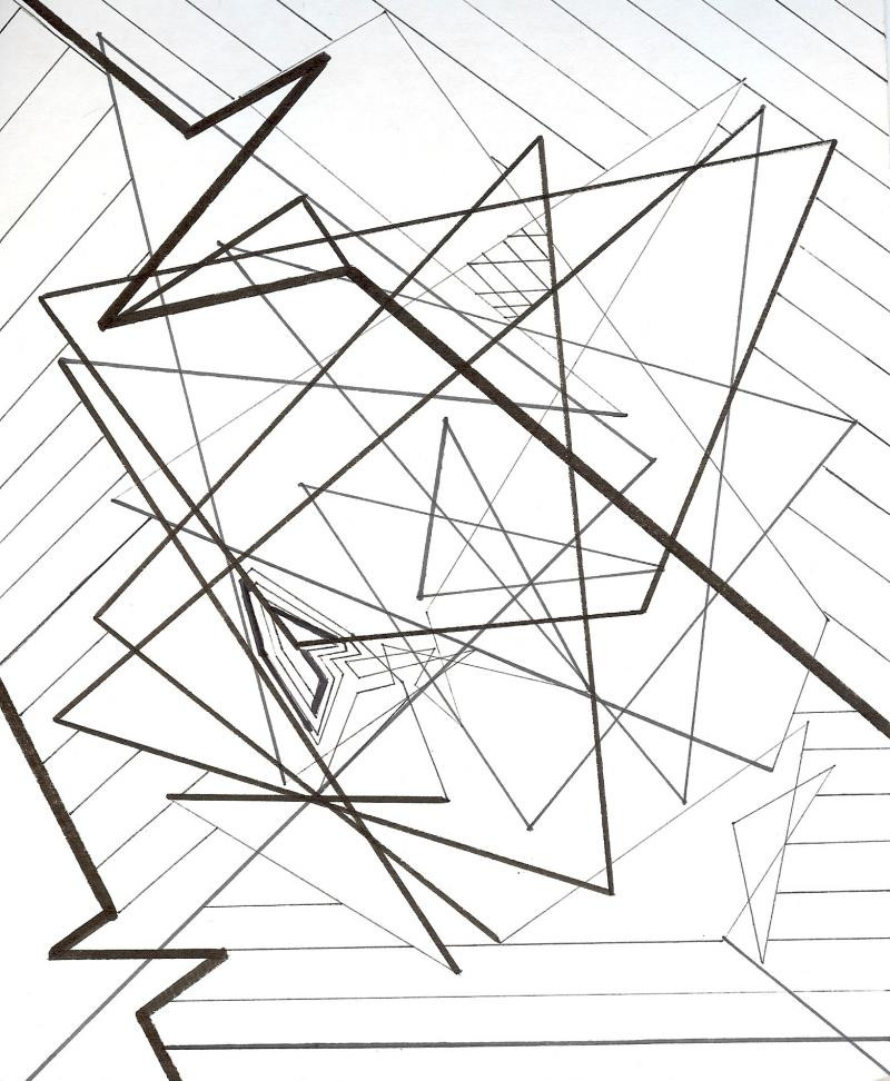 800x972 Abstract Line Art Drawings Original Pencil Drawing Original Female