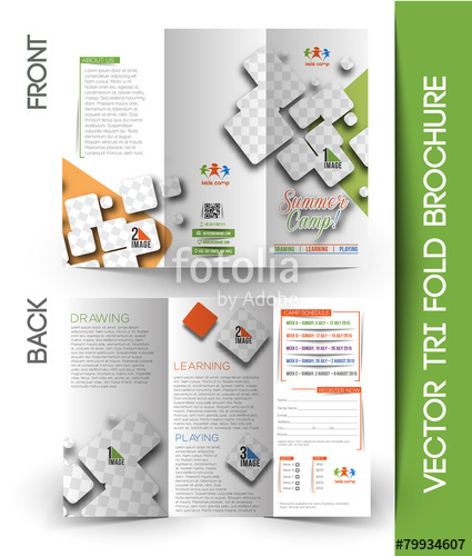 425x500 Summer Camp Tri Fold Brochure Design Stock Image And Royalty Free