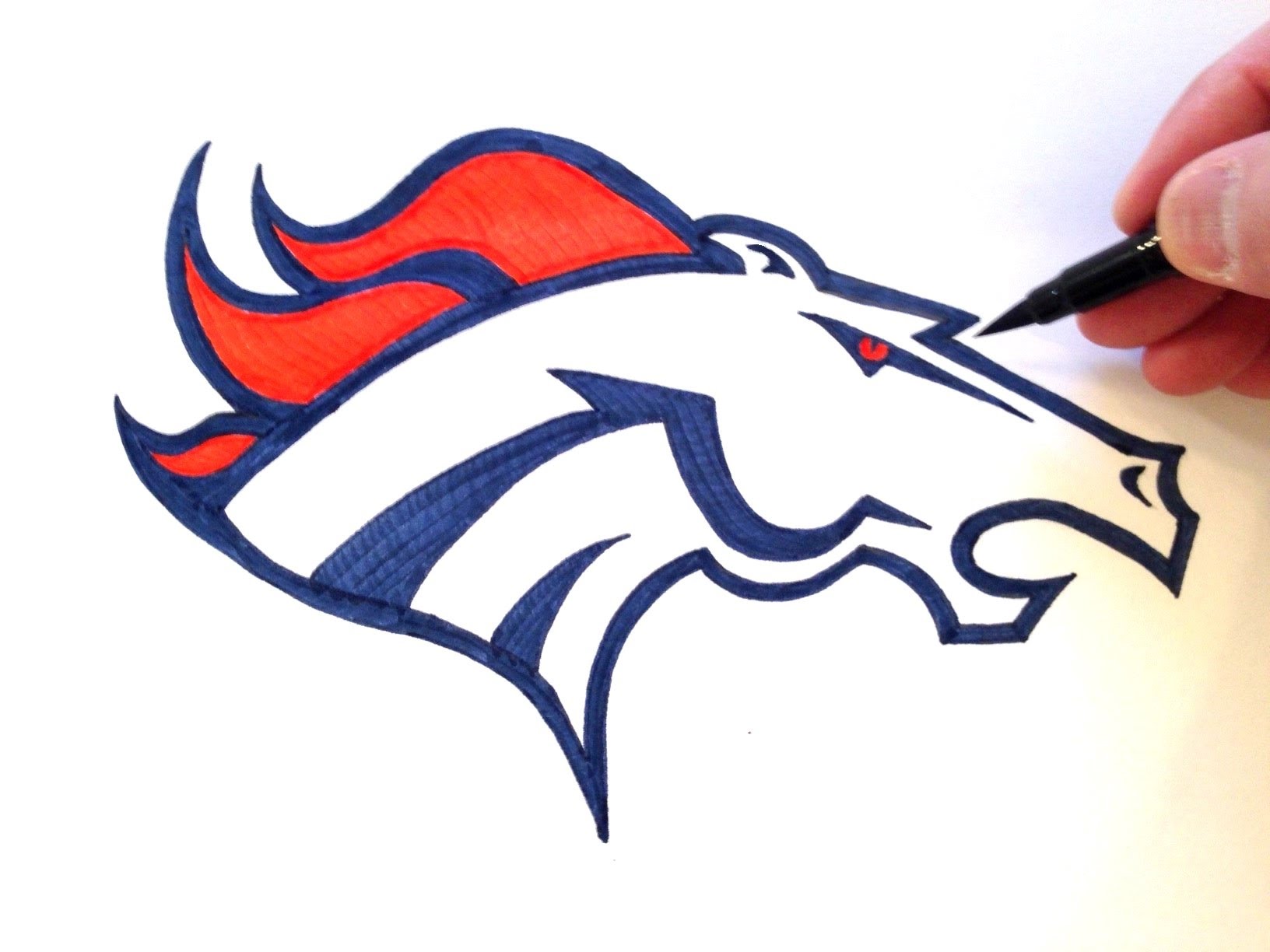 1632x1224 How To Draw The Denver Broncos Logo Freehand