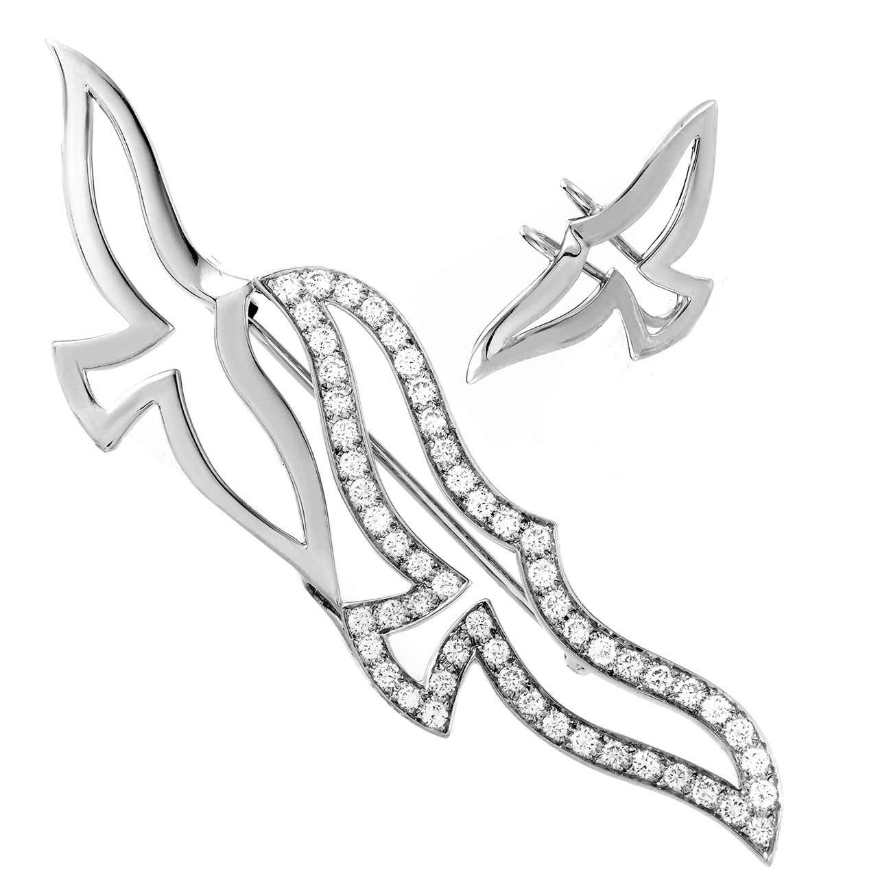 1280x1280 Cartier Diamond Gold Bird Brooch For Sale