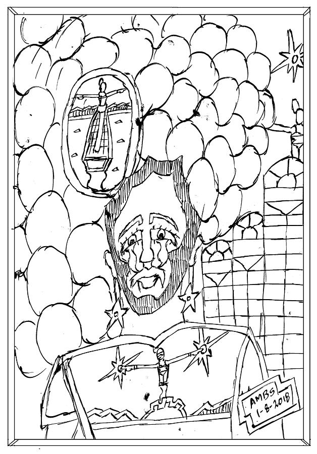 628x900 Sad Face With Lookout Brooch Drawing By Anthony Benjamin