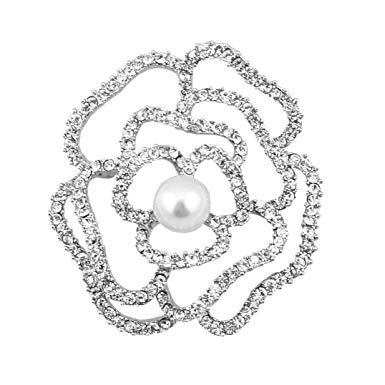 385x385 Rhinestones Brooch And Imitation Pearl Brooches