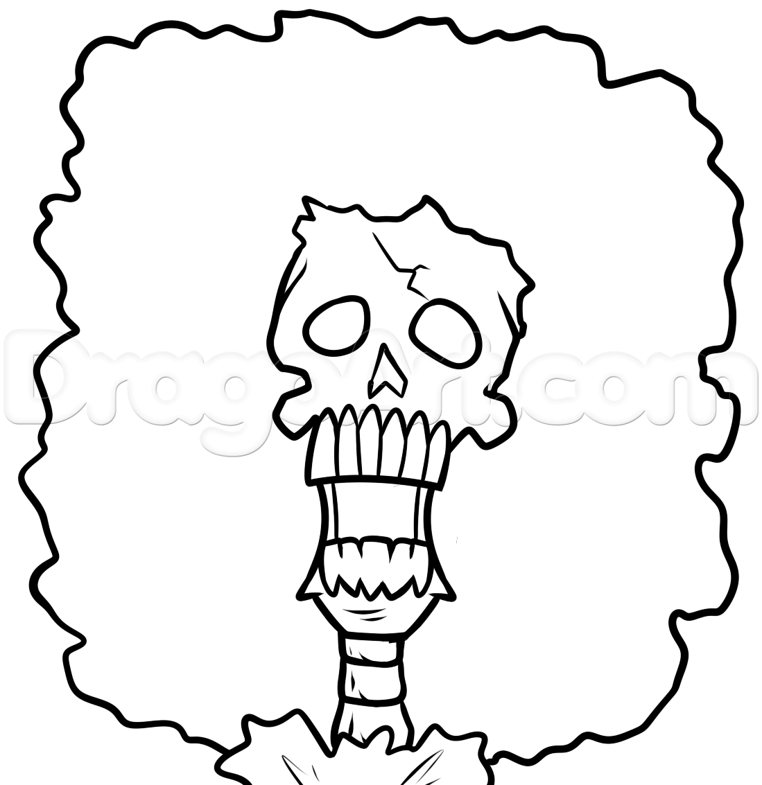 1099x1133 One Piece Easy Drawings Drawing Brook From One Piece, Step By Step