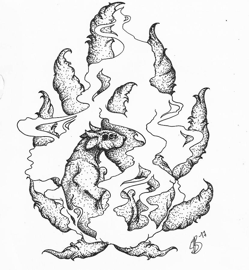 830x900 Ten Tails Drawing By Brook Nelson