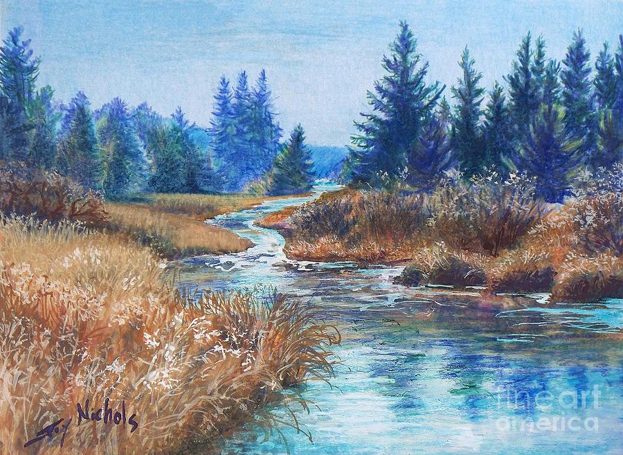 900x657 Across The Brook Drawing By Joy Nichols