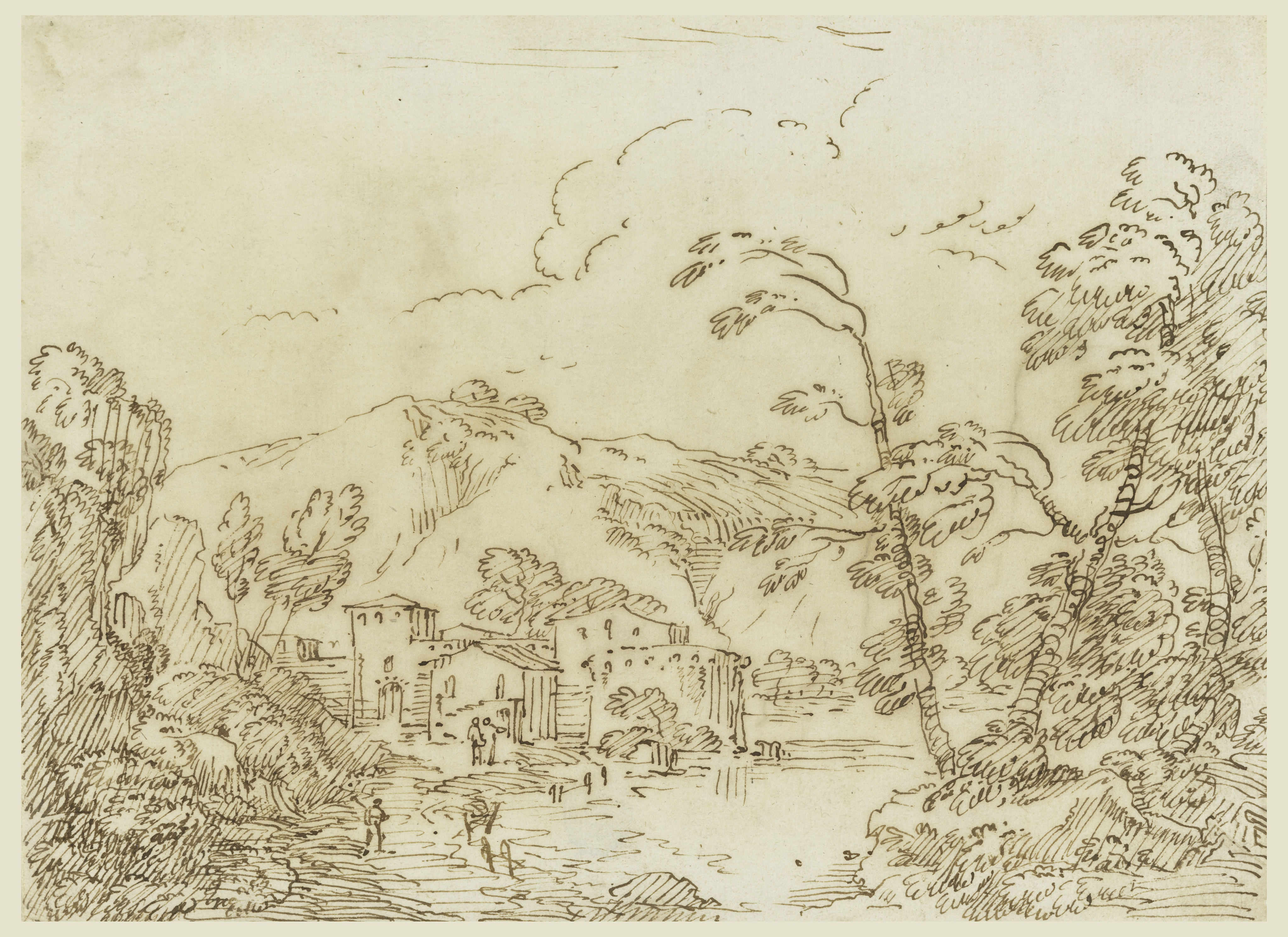 4095x2980 Filedrawing, A Village