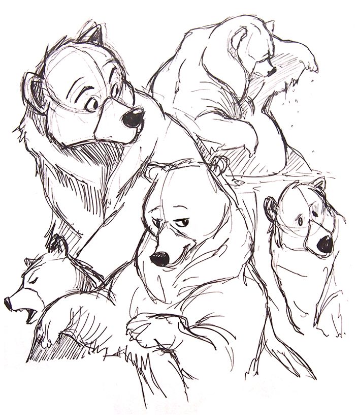 705x824 Brother Bear Concept Drawings