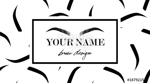 500x278 Brow Design Logo Business Card Template With Hand Drawing Eyebrow