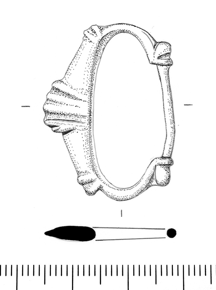 740x992 Filecast Copper Alloy Oval Framed Buckle Of Medieval Date
