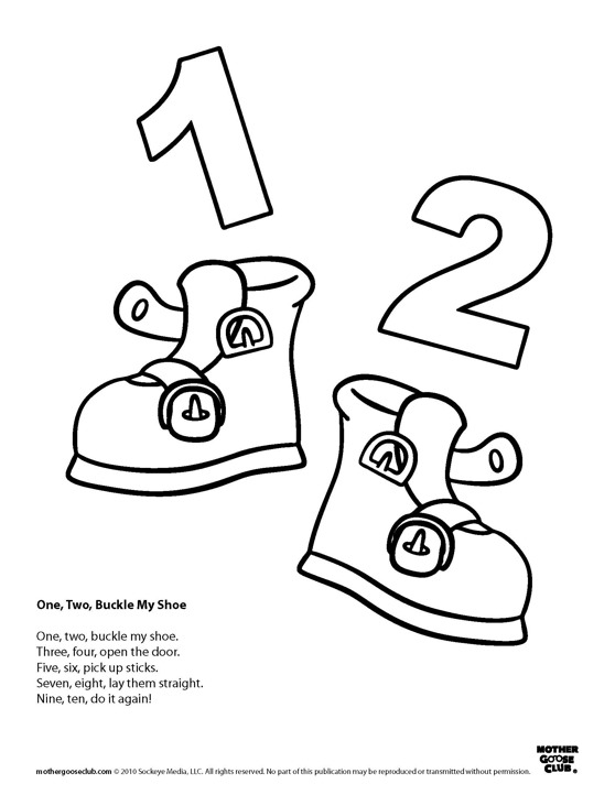 558x722 One Two Buckle My Shoe Coloring Page Coloring Pages One Two Buckle